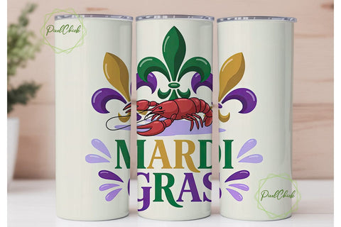 Mardi Gras Crawfish 20oz Tumbler Wrap Sublimation PixelChick 