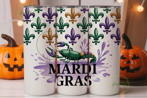 Mardi Gras Crawfish 20oz Tumbler Wrap Sublimation PixelChick 