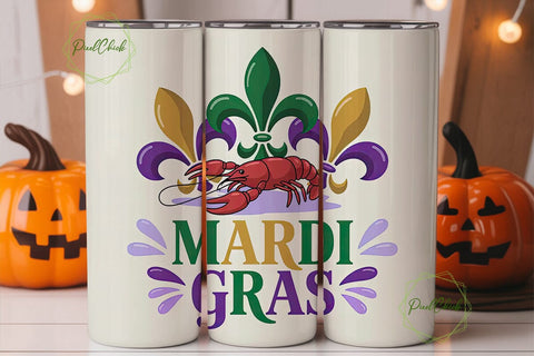 Mardi Gras Crawfish 20oz Tumbler Wrap Sublimation PixelChick 