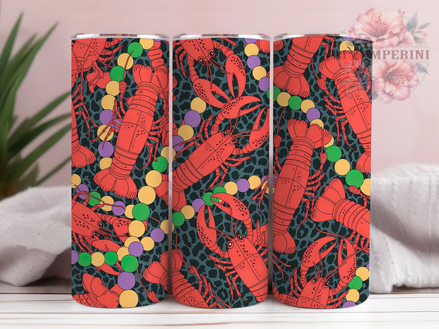 Mardi Gras Crawfish Tumbler, Carnival Seafood Wrap, Festive Party Cup, 20oz Sublimation Wrap, New Orleans Celebration Tumbler, Colorful Crawfish Design Cup, Mardi Gras Food Theme Wrap Sublimation Li Zamperini 