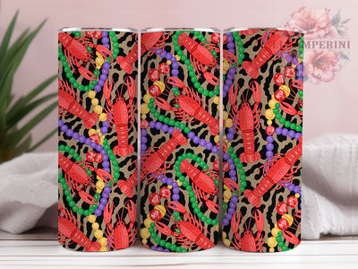 Mardi Gras Crawfish Tumbler, Carnival Seafood Wrap, Festive Party Cup, 20oz Sublimation Wrap, New Orleans Celebration Tumbler, Colorful Crawfish Design Cup, Mardi Gras Food Theme Wrap Sublimation Li Zamperini 