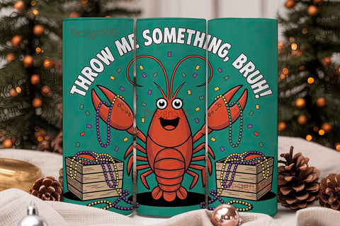 Mardi Gras Crawfish Tumbler Wrap Sublimation DesignSVG 