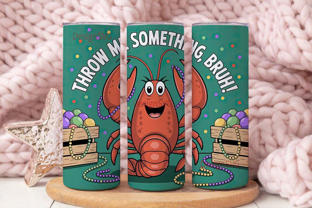 Mardi Gras Crawfish Tumbler Wrap Sublimation DesignSVG 