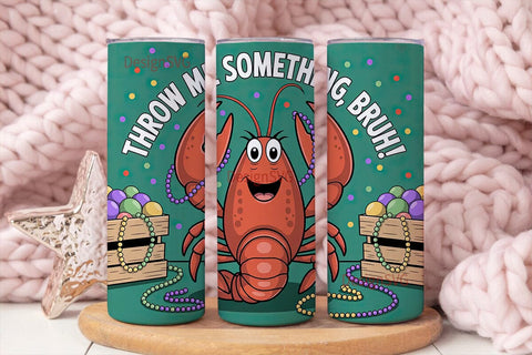 Mardi Gras Crawfish Tumbler Wrap Sublimation DesignSVG 