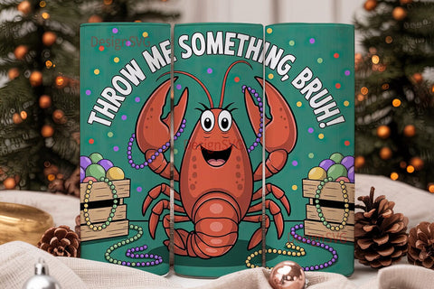 Mardi Gras Crawfish Tumbler Wrap Sublimation DesignSVG 