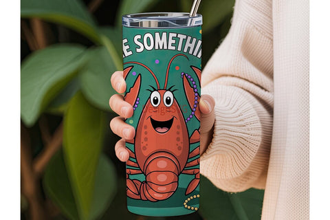 Mardi Gras Crawfish Tumbler Wrap Sublimation DesignSVG 