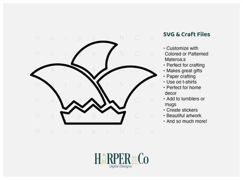 Mardi Gras Crown Outline, SVG, PNG, JPG SVG HarperNCo 
