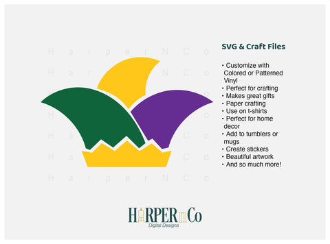 Mardi Gras Crown, SVG, PNG, JPG SVG HarperNCo 