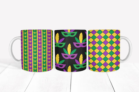 Mardi Gras Digital Paper Bundle. Carnival Seamless Patterns Digital Pattern LaBelezoka 