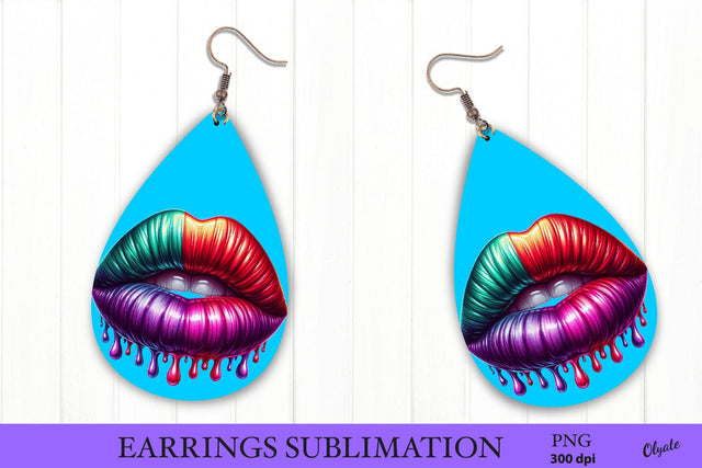 Mardi Gras Earring PNG. Carnival Teardrop Earring Sublimation Olga Terlyanskaya 