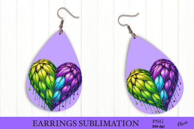 Mardi Gras Earring PNG. Carnival Teardrop Earring Sublimation Olga Terlyanskaya 