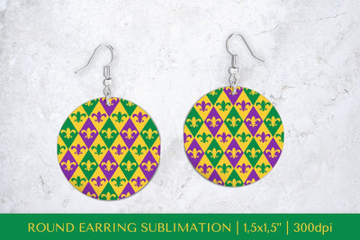 Mardi Gras earring sublimation. Carnival earrings PNG Sublimation LaBelezoka 