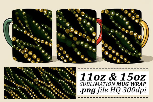 Mardi Gras Elegance on Your Mug: 11oz & 15oz Sizes Sublimation afrosvg 