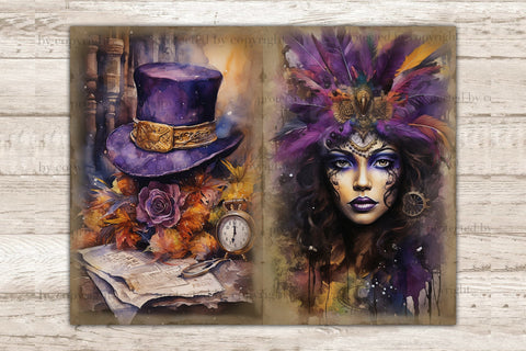 Mardi Gras Ephemera | Junk Journal Pages SVG GlamArtZhanna 