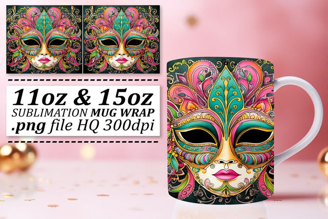 Mardi Gras Extravaganza: 11oz & 15oz Mug Sublimation Sublimation afrosvg 
