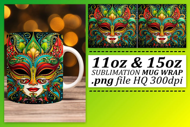 Mardi Gras Extravaganza: Sublimation Joy for Mugs Sublimation afrosvg 