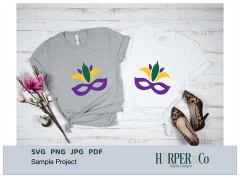 Mardi Gras Feather Mask SVG, PNG SVG HarperNCo 