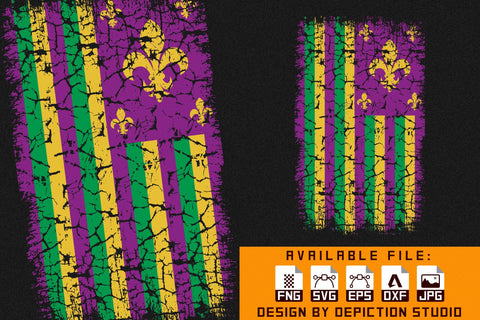 Mardi Gras Flag Shirt, Mardi Gras Vintage Shirt, Mardi Gras Shirt Print Template Sketch DESIGN Depiction Studio 