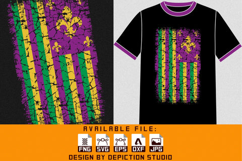 Mardi Gras Flag Shirt, Mardi Gras Vintage Shirt, Mardi Gras Shirt Print Template Sketch DESIGN Depiction Studio 
