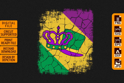 Mardi Gras Flag T-Shirt, Mardi Gras Retro Vintage Shirt, Mardi Gras Hat Shirt Print Template Sketch DESIGN Depiction Studio 