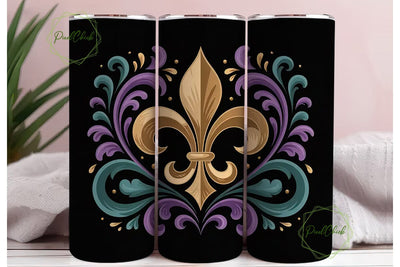 Mardi Gras Fleur-de-lis 20oz Tumbler Sublimation PixelChick 