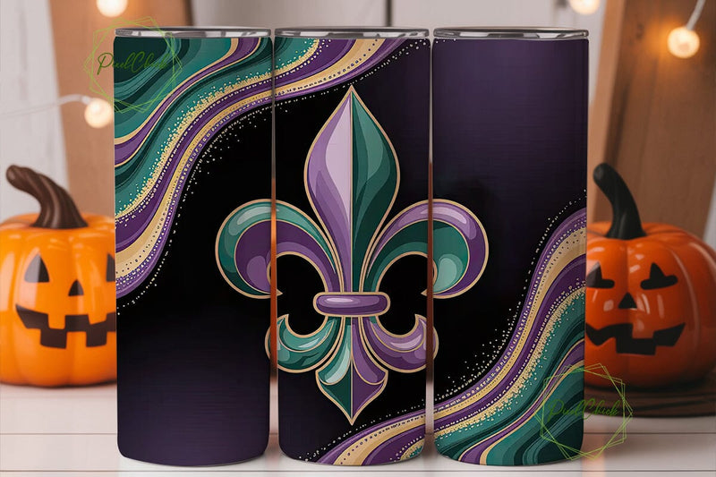 Mardi Gras Fleur-de-lis 20oz Tumbler Sublimation PixelChick 
