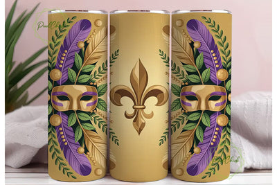 Mardi Gras Fleur-de-Lis 20oz Tumbler Sublimation PixelChick 