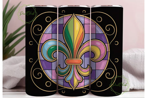 Mardi Gras Fleur-de-Lis 20oz Tumbler Sublimation PixelChick 