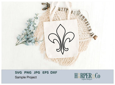 Mardi Gras Fleur de Lis Outline SVG 2 SVG HarperNCo 