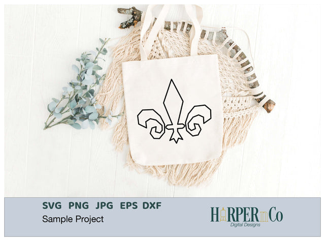 Mardi Gras Fleur De Lis Outline SVG 3 SVG HarperNCo 