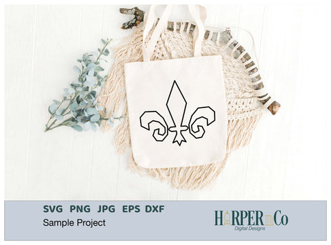 Mardi Gras Fleur De Lis Outline SVG 3 SVG HarperNCo 