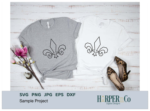 Mardi Gras Fleur De Lis Outline SVG 3 SVG HarperNCo 