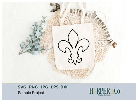 Mardi Gras Fleur De Lis Outline SVG 4 SVG HarperNCo 