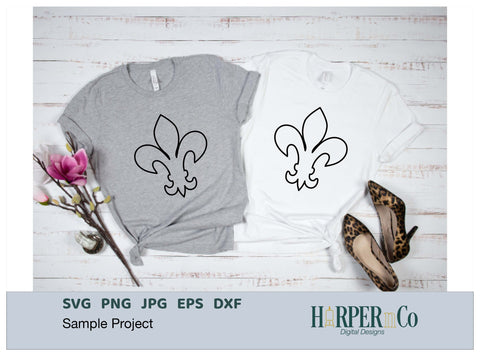Mardi Gras Fleur De Lis Outline SVG 4 SVG HarperNCo 
