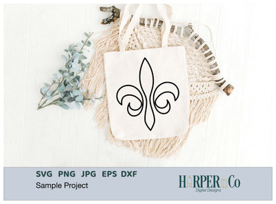 Mardi Gras Fleur De Lis Outline SVG 5 SVG HarperNCo 