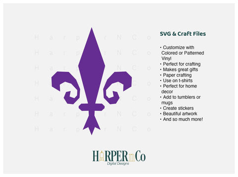 Mardi Gras Fleur de Lis SVG, PNG, 1 SVG HarperNCo 
