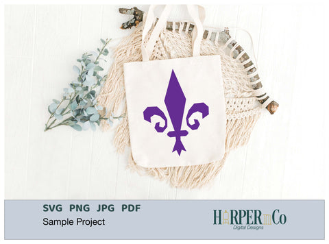 Mardi Gras Fleur de Lis SVG, PNG, 1 SVG HarperNCo 