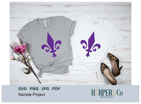 Mardi Gras Fleur de Lis SVG, PNG, 1 SVG HarperNCo 