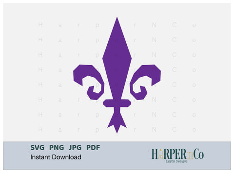 Mardi Gras Fleur de Lis SVG, PNG, 1 SVG HarperNCo 