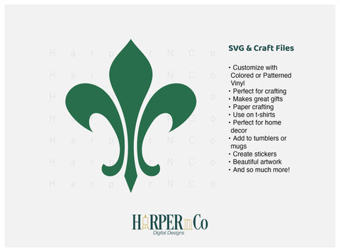 Mardi Gras Fleur de Lis SVG, PNG, 2 SVG HarperNCo 
