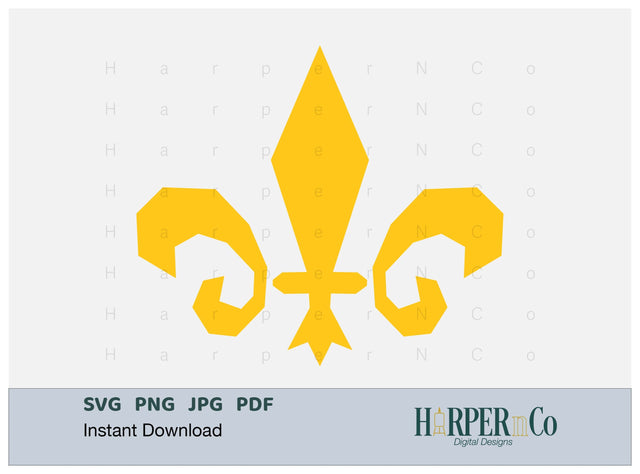 Mardi Gras Fleur de Lis SVG, PNG, 3 SVG HarperNCo 