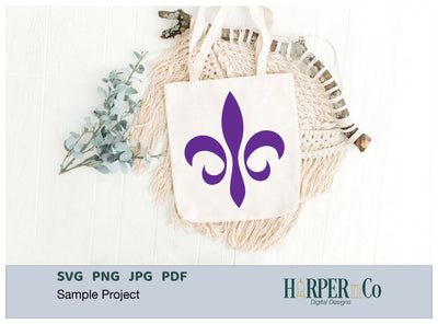 Mardi Gras Fleur de Lis SVG, PNG, 5 SVG HarperNCo 