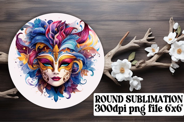 Mardi Gras Fun: Circle Ornaments, Keychains & Coasters Sublimation afrosvg 