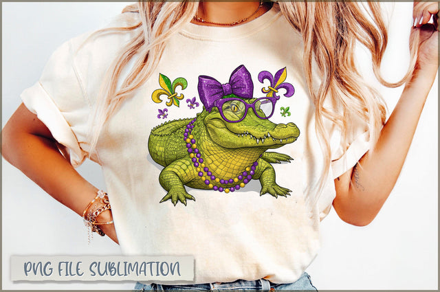 Mardi Gras Gator PNG Sublimation Shetara Begum 