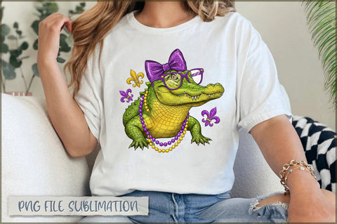 Mardi Gras Gator PNG Sublimation Shetara Begum 