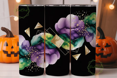 Mardi Gras Geometric Tumbler Wrap Sublimation PixelChick 