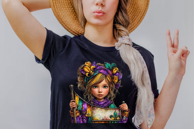 Mardi Gras Girl PNG Sublimation SVGArt 