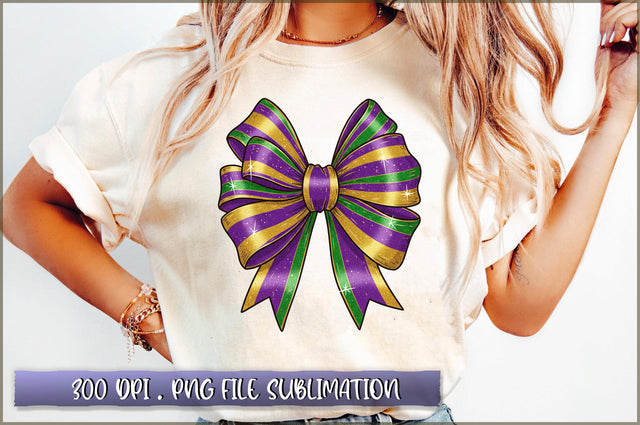 Mardi Gras Glitter Bow PNG Sublimation Shetara Begum 