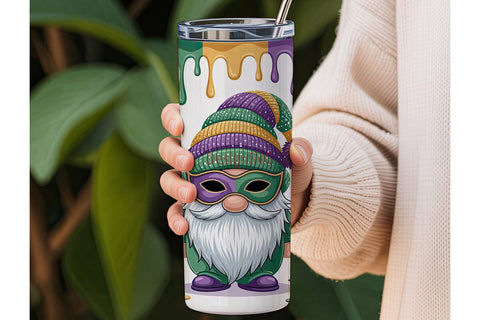 Mardi Gras Gnome 20oz Tumbler Wrap Sublimation DesignSVG 