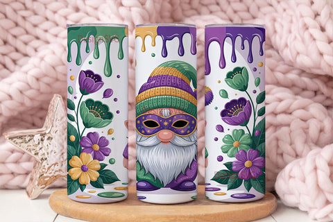 Mardi Gras Gnome 20oz Tumbler Wrap Sublimation DesignSVG 